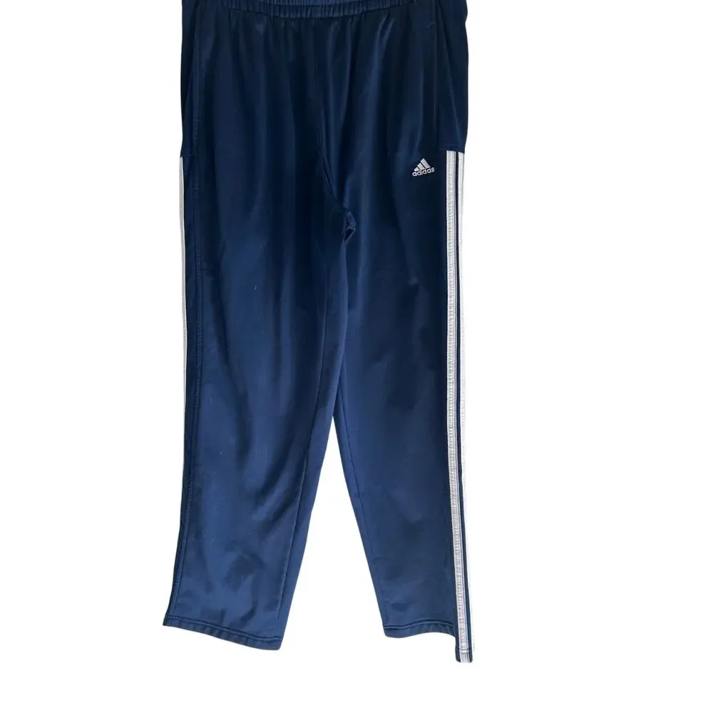 Adidas Track Pants Mens Blue White Stripe Y2K Retro Athletic Straight Vintage